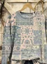 Women Floral Crew Neck Printing Casual Spring/Fall Long Sleeve Sweatshirt