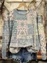 Women Floral Crew Neck Printing Casual Spring/Fall Long Sleeve Sweatshirt