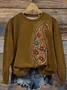 Women Floral Crew Neck Printing Casual Spring/Fall Long Sleeve Sweatshirt