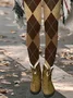 Women Plaid Casual All Season Printing Long Leggings
