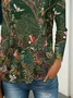 Women Floral Long Sleeve Tee T-shirt Crew Neck Printing Casual Spring/Fall Graphic Tee Top