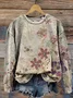 Women Floral Crew Neck Printing Casual Spring/Fall Long Sleeve Sweatshirt