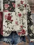 Women Floral Crew Neck Printing Casual Spring/Fall Long Sleeve Sweatshirt