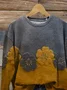 Women Floral Crew Neck Printing Casual Spring/Fall Long Sleeve Sweatshirt