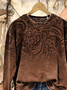 Women Floral Crew Neck Printing Casual Spring/Fall Long Sleeve Sweatshirt