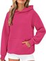Women Plain Hoodie Split Joint Casual Spring/Fall Long Sleeve Sweatshirt