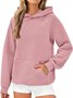Women Plain Hoodie Split Joint Casual Spring/Fall Long Sleeve Sweatshirt