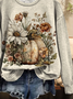 Women Floral Crew Neck Printing Casual Spring/Fall Long Sleeve Sweatshirt