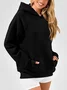Women Plain Hoodie Split Joint Casual Spring/Fall Long Sleeve Sweatshirt