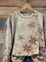 Women Floral Crew Neck Printing Casual Spring/Fall Long Sleeve Sweatshirt