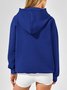 Women Plain Hoodie Split Joint Casual Spring/Fall Long Sleeve Sweatshirt