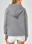Women Plain Hoodie Split Joint Casual Spring/Fall Long Sleeve Sweatshirt