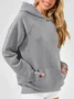Women Plain Hoodie Split Joint Casual Spring/Fall Long Sleeve Sweatshirt