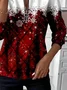 Women Christmas Crew Neck Printing Casual Spring/Fall Long Sleeve Sweatshirt