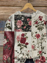 Women Floral Crew Neck Printing Casual Spring/Fall Long Sleeve Sweatshirt