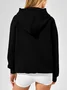Women Plain Hoodie Split Joint Casual Spring/Fall Long Sleeve Sweatshirt