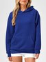 Women Plain Hoodie Split Joint Casual Spring/Fall Long Sleeve Sweatshirt