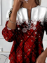 Women Christmas Crew Neck Printing Casual Spring/Fall Long Sleeve Sweatshirt