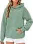 Women Plain Hoodie Split Joint Casual Spring/Fall Long Sleeve Sweatshirt