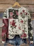 Women Floral Crew Neck Printing Casual Spring/Fall Long Sleeve Sweatshirt