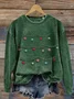 Women Christmas Crew Neck Printing Casual Spring/Fall Long Sleeve Sweatshirt