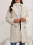 Women's Winter Outerwear Casual Plain Long Sleeve Fleece Coat