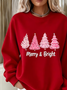 Women Christmas Crew Neck Printing Casual Spring/Fall Long Sleeve Sweatshirt
