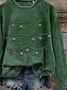Women Christmas Crew Neck Printing Casual Spring/Fall Long Sleeve Sweatshirt