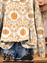 Women Floral Crew Neck Printing Casual Spring/Fall Long Sleeve Sweatshirt