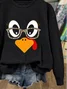 Women Turkey Crew Neck Printing Casual Spring/Fall Long Sleeve Sweatshirt