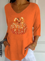 Women Halloween Shirt Yes I Can Drive a Stick Three Quarter Sleeve V Neck Fall Top