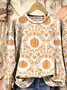 Women Floral Crew Neck Printing Casual Spring/Fall Long Sleeve Sweatshirt