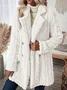 Women's Winter Outerwear Casual Plain Long Sleeve Fleece Coat