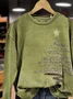 Women Christmas Crew Neck Printing Casual Spring/Fall Long Sleeve Sweatshirt