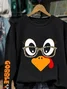 Women Turkey Crew Neck Printing Casual Spring/Fall Long Sleeve Sweatshirt