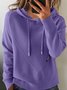 Women Plain Winter Vintage Long Sleeve Hoodie Sweater