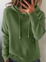 Women Plain Winter Vintage Long Sleeve Hoodie Sweater