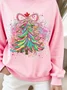 Women Christmas Crew Neck Printing Casual Spring/Fall Long Sleeve Sweatshirt