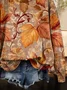 Women Maple Leaf Crew Neck Printing Casual Spring/Fall Long Sleeve Sweatshirt