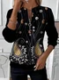 Women Floral Crew Neck Printing Casual Spring/Fall Long Sleeve Sweatshirt