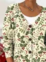 Women Floral Long Sleeve V Neck Casual Spring/Fall Cardigan Outerwear