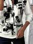 Women Abstract Crew Neck Printing Casual Spring/Fall Long Sleeve Sweatshirt
