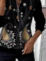 Women Floral Crew Neck Printing Casual Spring/Fall Long Sleeve Sweatshirt