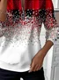 Women Plaid Crew Neck Printing Casual Spring/Fall Long Sleeve Sweatshirt