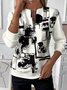 Women Abstract Crew Neck Printing Casual Spring/Fall Long Sleeve Sweatshirt