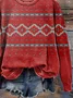 Women Geometric Crew Neck Printing Casual Spring/Fall Long Sleeve Sweatshirt