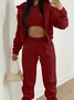Women Plain Split Joint Matching Outfit Commuting Long Sleeve Casual Spring/Fall Multi-Piece Set Matching Set