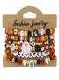 Halloween Series Polymer Clay Orange Pumpkin Skull Bat Fashion Personality Design Bracelet Set