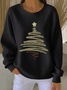 Women Christmas Crew Neck Printing Casual Spring/Fall Long Sleeve Sweatshirt
