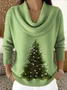 Women Plain Spring/Fall Casual Long Sleeve Crew Neck Cotton Sweater